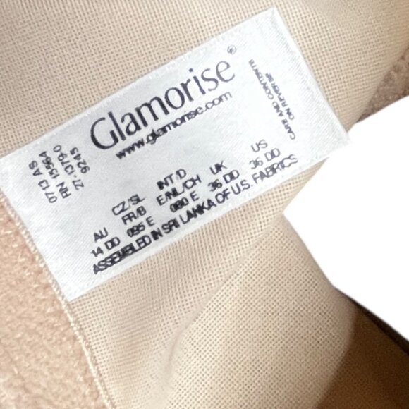 GLAMORISE Bra 36DD Front Close Back Wonderwire Bra 6427 Beige - Picture 3 of 6